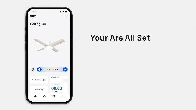 Dreo Ceiling Fans with Lights, 12 Speeds & 3 Fan Modes, Quiet DC Motor, Low Profile Easy to Install, Flush Mount Smart Ceiling Fan with Dimmable LED, 12H Timer for Bedroom, Remote, White, 44''