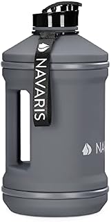 Navaris Butelka na napoje fitness 2,2 l XXL butelka na siłownię bez BPA sportowa butelka na wodę stabilna butelka sportowa z zaczepem do zawieszenia