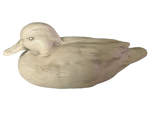 Huitony Knick Knacks Duck Statue Home Decor Hand Carved Hand Painted Decor for Home Office Desk Cute Animal Figurine Unique Gift for Holidays Housewarming (Beige)