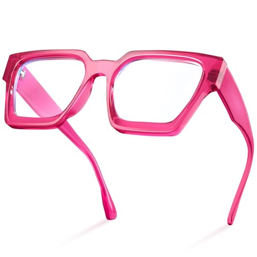 Image of livho Oversized Eyewear Frame for Woman and Men - Rectangle Fashion Glasses for Computer, Chic Preppy Frame