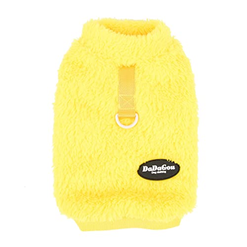 Zunea Fleece Dog Jumper Winter Warm Sweater Jacket Coat for Small Dogs Soft Fuzzy Puppy Clothes with D-Ring for Harness Lead Pullover Cold Weather Pet Girl Boy Apparel for Chihuahua Cats Yellow S - Image 3