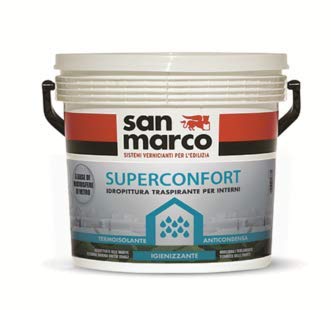 San Marco SUPERCONFORT - Pintura interior anticondensación termoaislante transpirable antimoho, color blanco puro, 1 litro