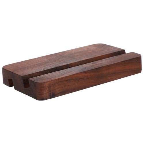 GARVALON Soporte de Madera para Tarjetas de Escritorio con Base Doble Ranura Soporte Estable para Fotos Tarjetas y Calendarios Organizador Compacto para Oficina y Hogar