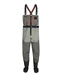Simms Freestone Z Mens Fishing Waders, Waterproof Chest Stockingfoot Waders w/Gravel Guards, Front Zipper, 4-Layer Breathable, Hunting and Fly Fishing Waders, Smoke, Medium 9-11 Foot