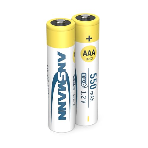 Ansmann 1311-0001 - MaxE Solar, Potente Pila previamente cargada, Reducida autodescarga (550mAh, Micro AAA, 2 Unidades)