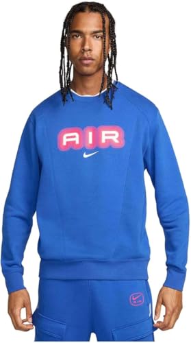 Nike Air Sweat-shirt col rond homme bleu S en molleton premium durable
