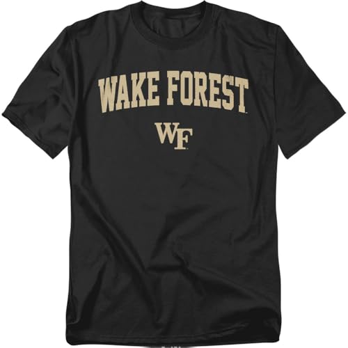 LOGOVISION Wake Forest University One Color Arched Unisex Adult T Shirt Black Large