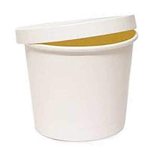 Hanuware essentials Paper Container With Lid - 750ml, Pack of 25, White