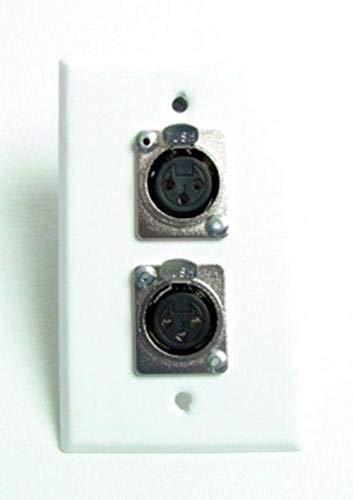 usbargainsound ProCraft White Stainless Wall Plate Loaded w/ 2 Female Mic Inputs XLR Connectors