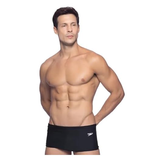 Sunga Natação Speedo Tradicional Treinamento Lazer Praia Adulto (BR, Alfa, M, Regular, Preto)