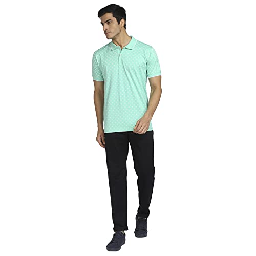 Image of Colorplus Men's Pure Cotton Print Pattern Tailored Fit Polo Neck Half Sleeve Casual T-Shirt