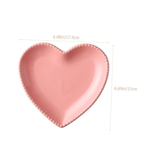 TOGEVAL ハート型セラミックプレート おしゃれなフルーツトレイ 多用途スナック皿 サラダやデザートに 食品 素材使用 家用キッチ 再利用可能