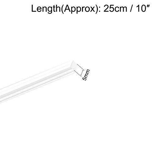 Image of uxcell Acrylic Square Rod,5mmx5mmx10inch Clear Plastic Rod Solid PMMA Bar 2pcs