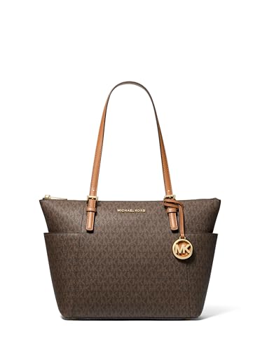 Michael Kors Bolsa com zíper superior Jet Set, Ferragens douradas/marrom/bolota, One Size