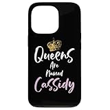 Cassidy 名前 クイーン パーソナライズ レディース ガールズ キュート ピンク ブラック スマホケース iPhone 13 Pro 用