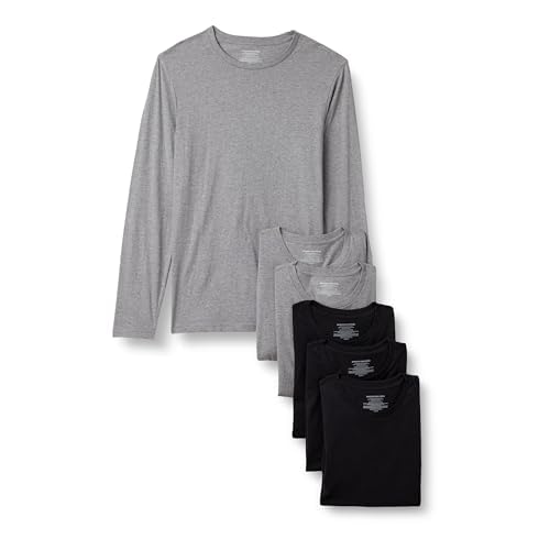 Amazon Essentials Herren Unterhemden Aus Baumwolle Mit Rundhalsausschnitt In Slim-Fit-Passform, 6er-Pack