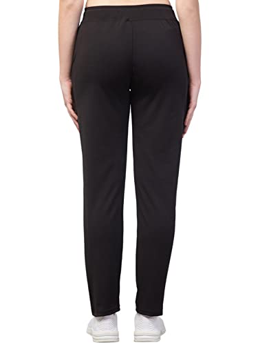 Image of BLUECON Women's Plain Solid Regular Fit Straight Leg Open Bottom Polyester Track Pant /Plazo Pant with Brand Logo