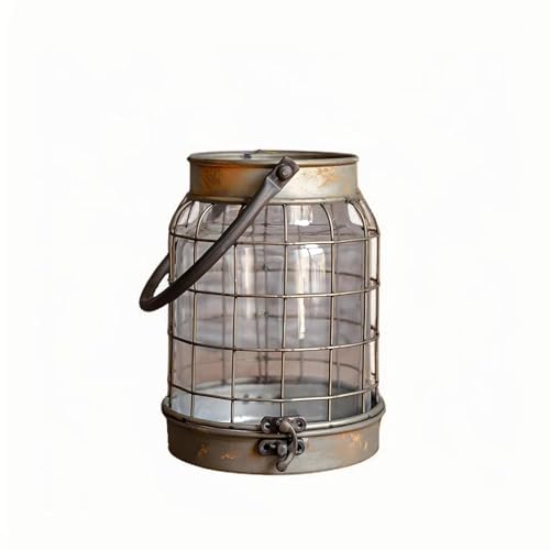 Guoyoocc Jaula De Hierro Portavelas Colgante Linterna,Linterna Colgante De Estilo Vintage,Faroles para Velas Candelabro,para Sala De Estar,Fiesta,Boda,BalcóN,JardíN,Interior,Pasillo De Regalos