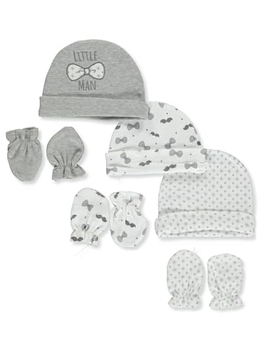 Duck Duck Goose Baby Boys' 6-Piece Gentleman Mittens & Caps Set - multi, one