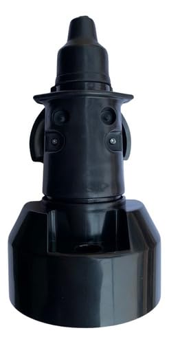 Tomada Macho 7 Polos Cromada + Tomada Fêmea Preta para Carretinha e Reboque – Kit Conector 12V Universal, Resistente e Completo