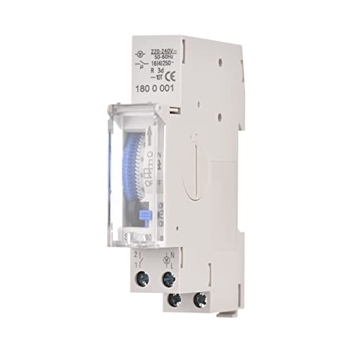 Interruptor temporizador mecánico de 24 horas CA 220-240 V, intervalo de 15 minutos, 96 veces de encendido/apagado, temporizador eléctrico programable, interruptor de relé de instalación de riel DIN