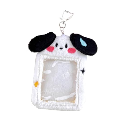 Plush Photocard Holder Furry Animal Puppy Keychain Photo Card Case Cute Rabbit Cartoon Cards Holder Protector ID Credit Card Bag with Keychain Campus Card Decorative Bag Type 3