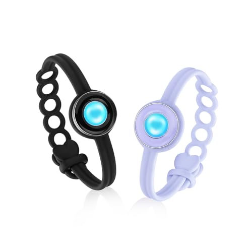 TOTWOO Long Distance Touch Bracelets, Light up & Vibration for Love - Pair of Bracelets Long Distance Relationship Gifts for Girlfriend, Mother-Daughter, Sisters Bluetooth APP Set Up Pairing Jewelry