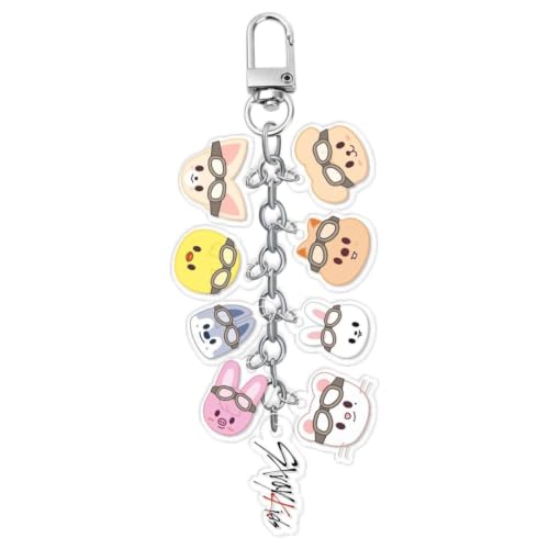 Image of Stray Kids Keychain with Cute Animal Pendant, Cute Stray Kids Merch Skzoo Keychain for Fans Trendy Design | Eye-Catching Detail | Skz Merch | Idol Gift | Cute Pendant