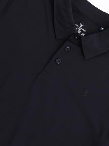 Image of TECHNOSPORT Mens Slim Fit Solid Full Sleeve Cotflex Polo T-Shirt for Regular and Casual Uses