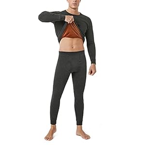 LAPASA Men’s Ultra Warm Thermal Long johns Set Double Layer Fleece Lined Base Layer Underwear Top & Bottom M63 Dark Heather Grey S