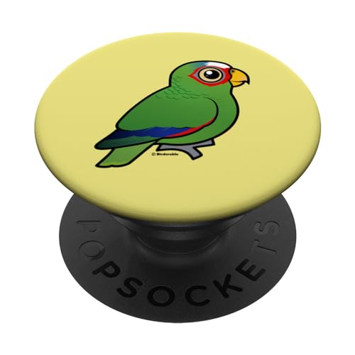 Cute Cartoon White-fronted Parrot Birdorable Spectacled Bird PopSockets Swappable PopGrip