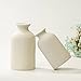 White Ceramic vases Home Decor 2pcs Small vase Set Boho vase Modern Farmhouse Decor (White)