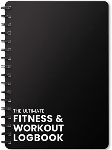 Ultimate Gym Workout Log Book, 100 Page - XL A5 Exercise, Fitness and Training Planner & Gym Journal - Set Goals & Track Progress - for Men and Women (Black)