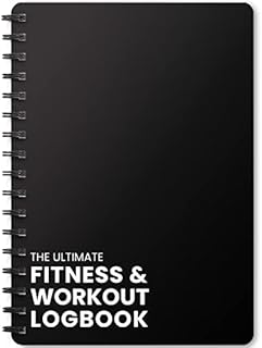 Ultimate Gym Workout Log Book, 100 Page - XL A5 Exercise, Fitness and Training Planner & Gym Journal - Set Goals & Track Progress - for Men and Women (Black)