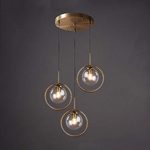 Lampadario A Sospensione A Sfera Di Vetro Trasparente, Stile Vintage Industriale, E27, Altezza Regolabile Fino A 1,5 Mt, Per Cucina E Sala Da Pranzo