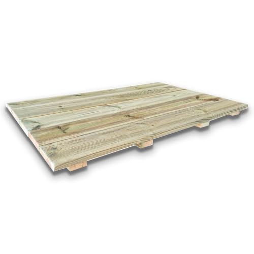 Plataforma de ducha antideslizante de 120 x 70 cm, de madera de pino impregnada, grosor de 5 cm, fabricada en Italia (120 x 70 cm)