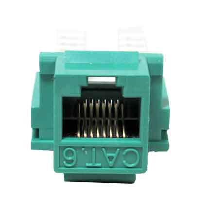 Conector Keystone Jack RJ45 Cat6 Verde 90° SF Cable miniatura 1