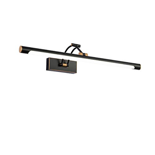Image of Modern Adjustable 270 Rotatable Black Gold LED Vanity Light, 23.6 Inch Black Gold Bathroom Light Over Mirror (5000K White Light)