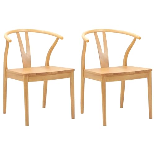 Tmriohed Juego de 2 sillas de comedor de madera de caucho maciza, 54,5 x 58 x 77 cm, cómoda silla con cojín, diseño vintage, resistente y duradera, para cocina, comedor, salón, oficina en casa