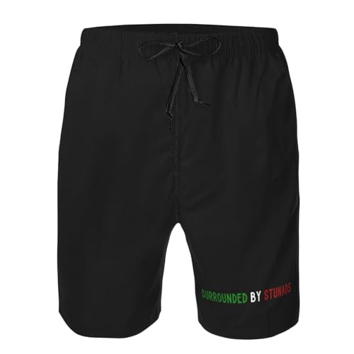 Surrounded by Stunads Men's Casual Board Shorts Swim Trunks Beach Golf Short Swimwear Bathing Suits,4