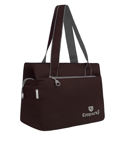 Image of Women Bag, Black with Turquoise Accents, Tote Bag with Multiple Zipper Pockets