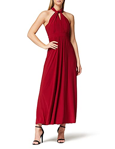 Marque Amazon - TRUTH & FABLE Robe Longue Trapèze Femme, Rouge (Bordeaux), 46, Label:XXL Cover