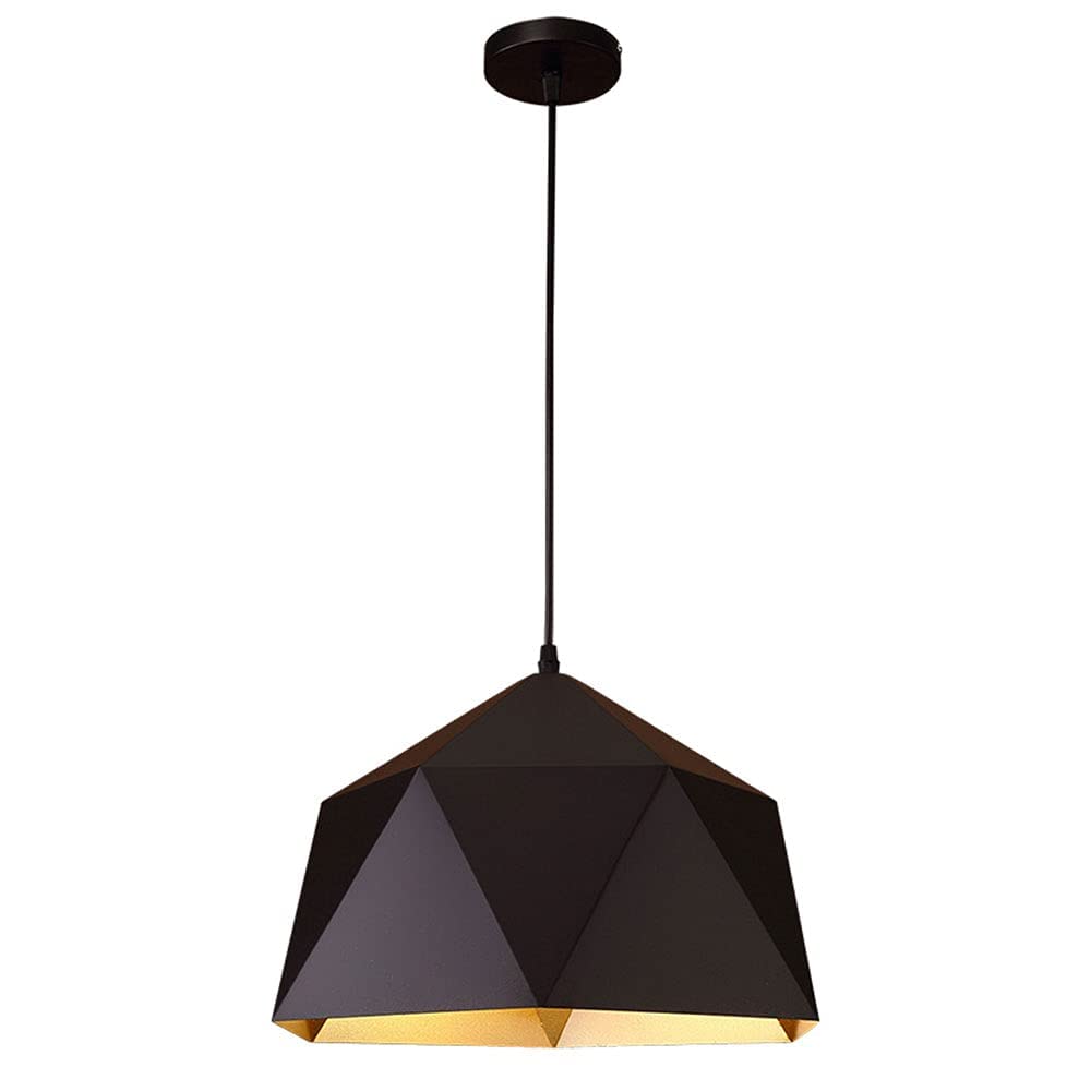 HXYSXHJUO LED Polygon Lampshade Pendant Lights Golden Interior Hanging Chandeliers Light Fixtures Dining Room Lamp