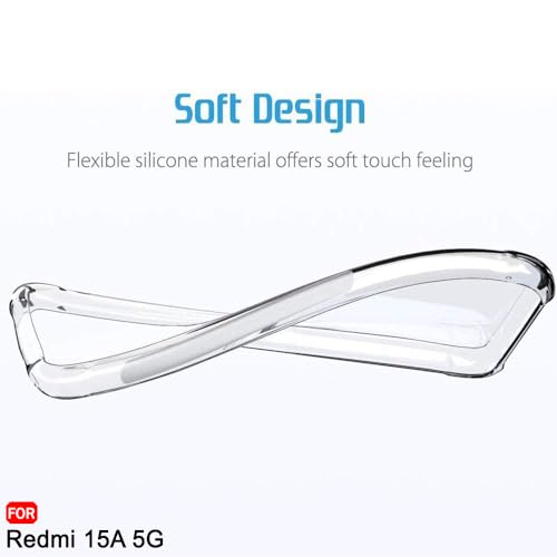 Image of TheGiftKart Transparent Crystal Clear Back Cover Case for Mi Redmi 15A 5G | Shockproof Soft TPU Case | Cushioned Edges for Ultimate Protection Back Cover Case for Redmi 15A 5G (TPU, Transparent)