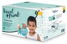 Rascal + Friends Diapers Comeloon Edition Size 5, 64 Count, White