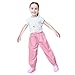 Dinnesis Pantalon de pluie imperméable et respirant pour enfant - Pantalon de jeu d'extérieur avec taille élastique - Pantalon de pluie pour garçons et filles - En temps de pluie, Rose 2., M