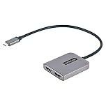 StarTech.com USB-C to Dual HDMI Adapter, USB Type-C Multi-Monitor MST Hub, Dual 4K 60Hz HDMI Laptop Display Extender / Splitter, HDR, Extra-Long Built-In Cable, Windows Only (MST14CD122HD)