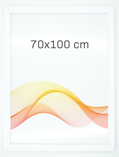 RAWWEST.BIS Bilderrahmen 70x100cm MDF Holz Rahmen Posterrahmen mit Acrylglas Holzrahmen aus Holzplatten für Bilder Poster Fotos Puzzle Plakatrahmen zum Aufhängen & Aufstellen Fotorahmen Weiß