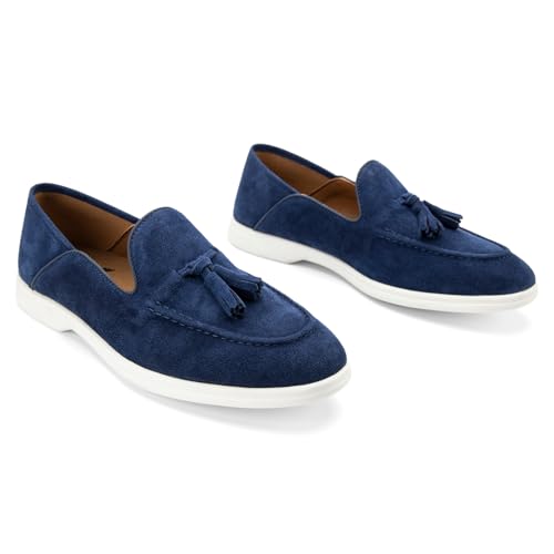 JITAI Men's Suede Loafers with Tassels – Slip-On Dress Shoes for Casual & Tuxedo – Fashionable & Comfortable3