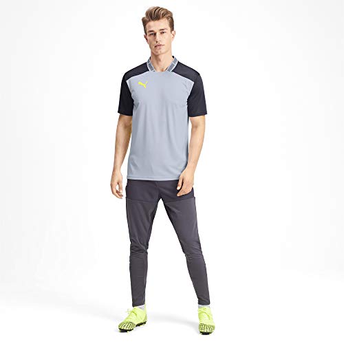 Puma 656427, Maglietta Uomo, Grey Dawn/Yellow